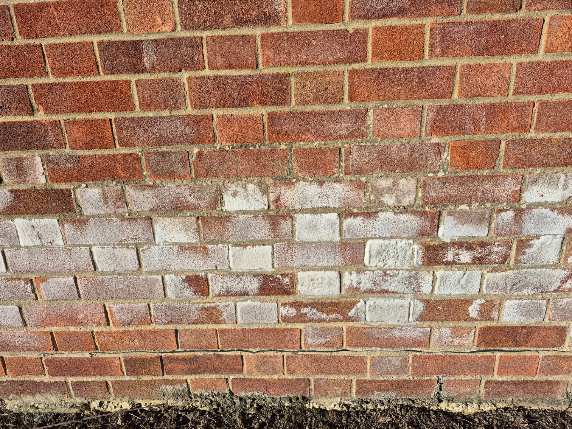 Efflorescence of brickwork